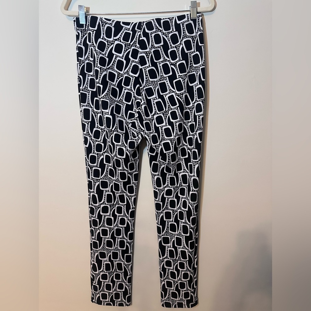 CLARA SUNWOO Womens Black and White Geometric Pants Size S Retro Business Career - Picture 2 of 7